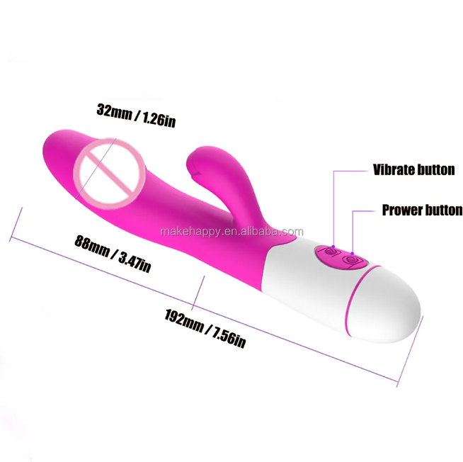 Vista 7 de Vibrador Conejo - Color: Negro